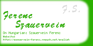 ferenc szauervein business card